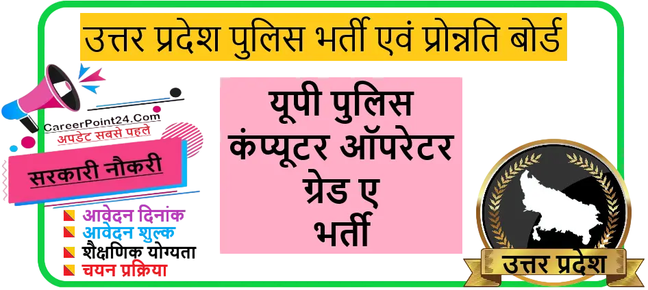 UP Police Computer Operator Grade A Recruitment 2025